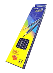 Pelikan 12-Piece HB Pencils with Eraser, Black/Silver