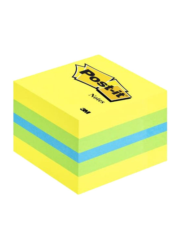 3M Post-it Mini Cube Sticky Notes, 51mm Square, 400 Sheets, Multicolor