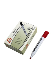 Libra 10-Piece Non-Toxic Oil Base White Board Marker, Red