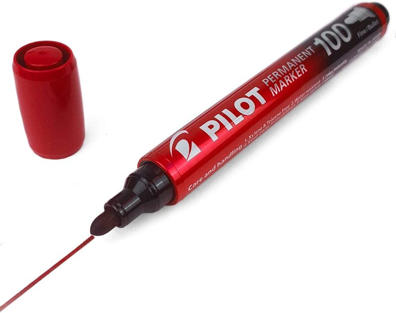 

Pilot Bullet Point Permanent Marker Pen, Fine 4.0mm-4.5mm Tip, SCA-100, Red