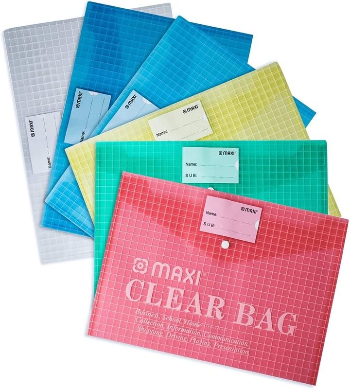 

Maxi 209A F/S Clear Bag with Name Card, 6 Piece, Assorted Colour