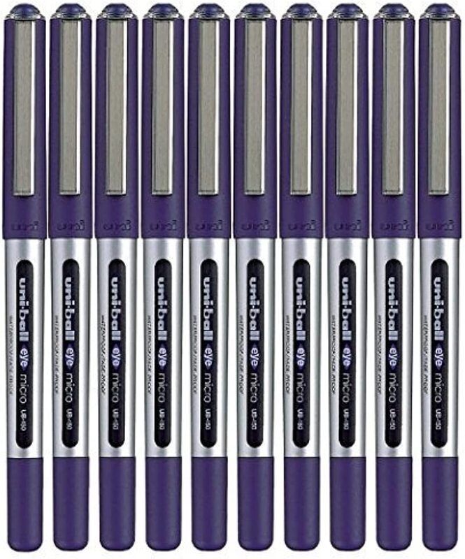 

Uniball 10-Piece UB-150 Eye Micro Rollerball Pen, 0.5mm, Blue