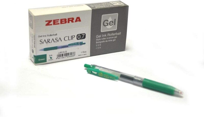

Zebra 12-Piece Sarasa Clip Gel Ink Rollerball Pen Set, 0.7mm, Green