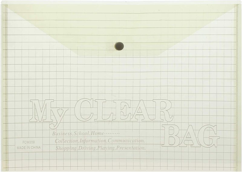 

12-Piece File Holder My Clear Bag, Meduim Thick, Yellow