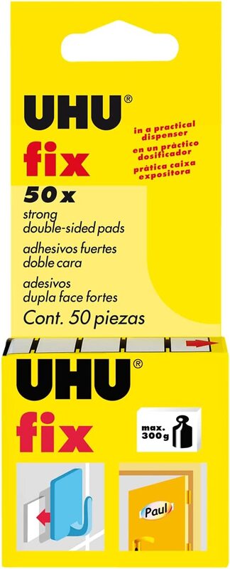 

UHU 50-Piece Fix Double Sided Foam Mounting Tape Pads, White