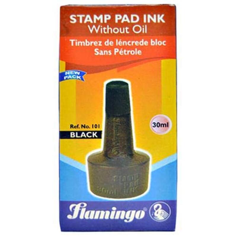 

Flamingo 30ml Stamp Pad Ink without Oil, 4 Pieces, Black