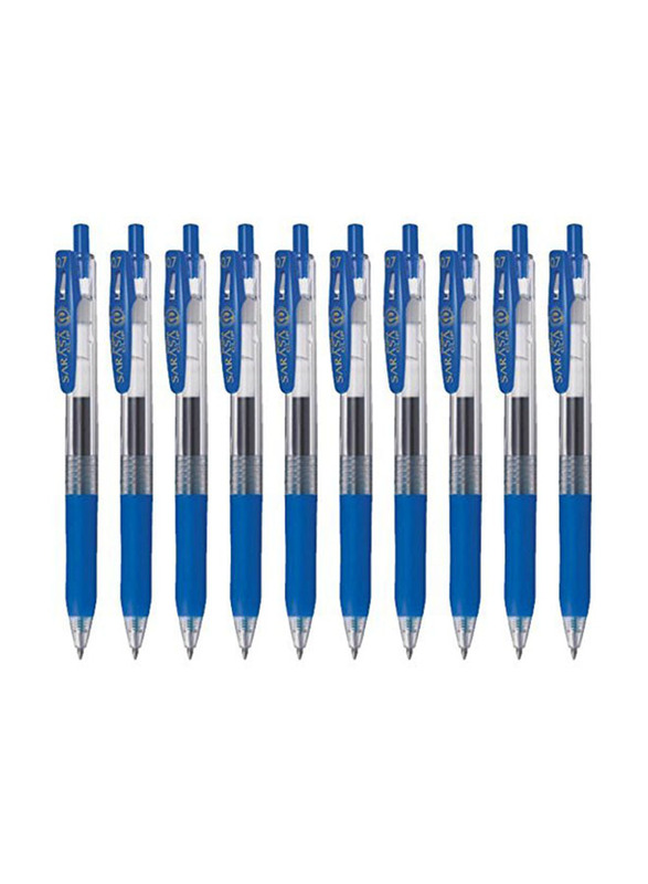 

Zebra 10-Piece Sarasa Clip Retractable Gel Ink Pen Set, Blue
