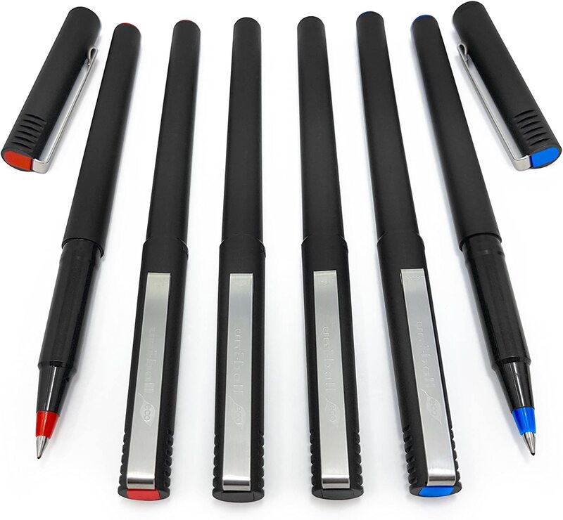 

Uniball 6-Piece Micro UB-120 Recycled Plastic Liquid Ink Rollerball Pen, 0.3mm, Assorted Colour