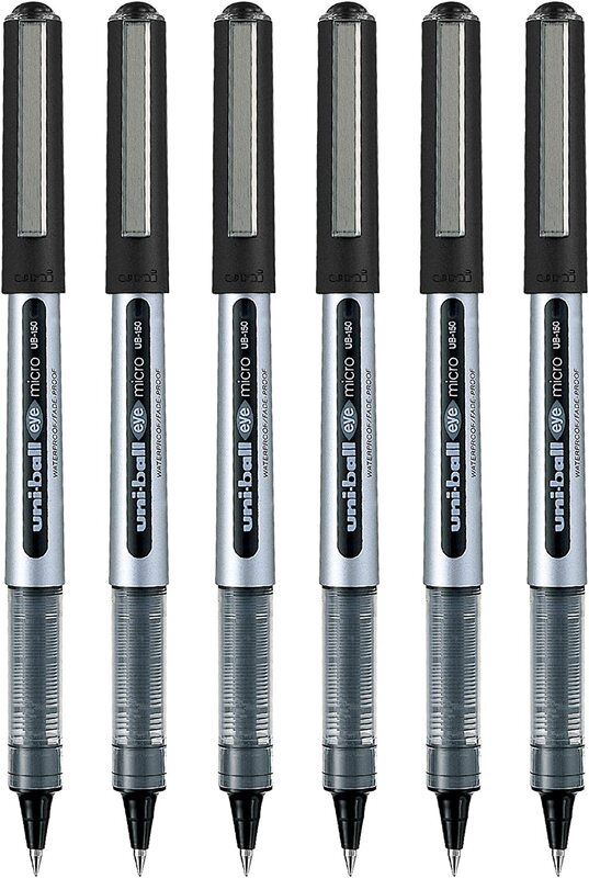 

Uniball 6-Piece UB150 Eye Roller Pen, Black