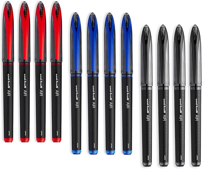 

Uniball 12-Piece Air Micro Fine Rollerball Pen Set, 0.5mm, Black/Blue/Red