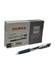 Zebra 12-Piece Sarasa Clip Gel Ink Rollerball Pen Set, 0.7mm, Black