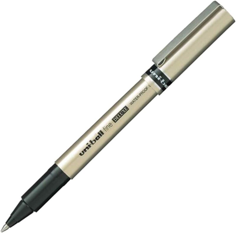 

Uniball 12-Piece UB-177 Fine Deluxe Roller Pen, 0.7mm, Black