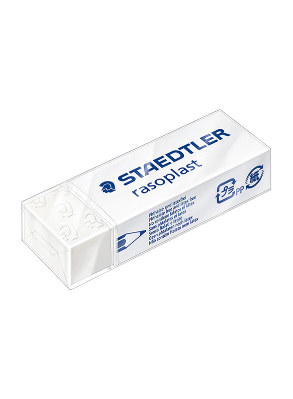 Staedtler 40-Piece Rasoplast Phthalate and PVC Free Eraser Set, White