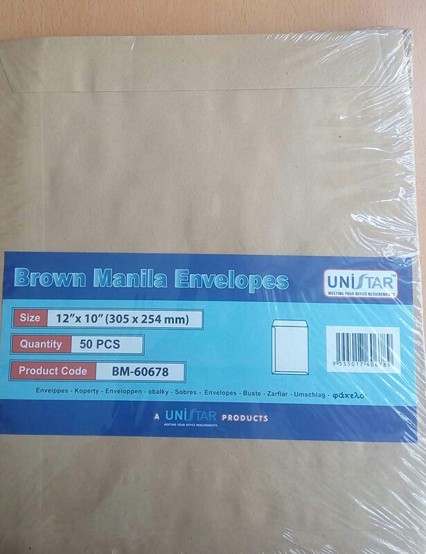 

Unistar 50-Pieces Envelopes, 12 x 10, Brown