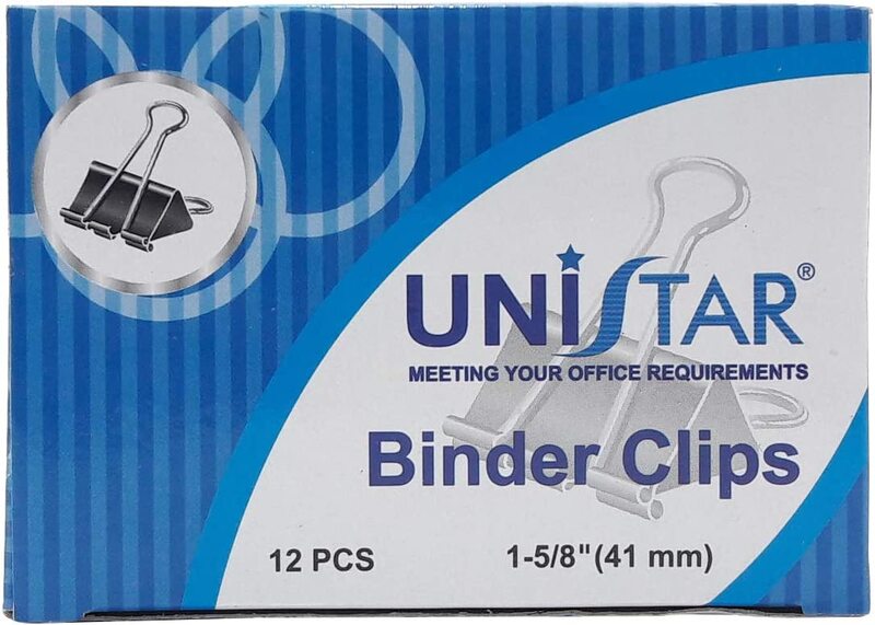 

Unistar 12-Piece 41mm Binder Clips, Black