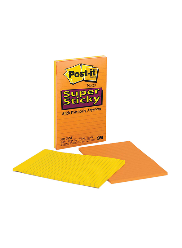 3M Post-it Lined Super Sticky Notes, 5 inch x 8 inch, Marrakesh Collection, 2 Pads, Multicolor