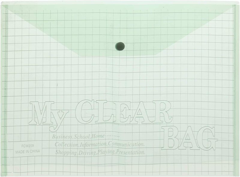 

12-Piece File Holder My Clear Bag, Thick, Green