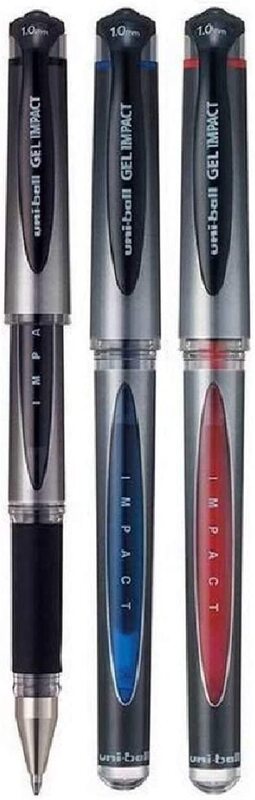 

Uniball 3-Piece Gel Impact Rollerball Pen, 0.6mm, Assorted Colour