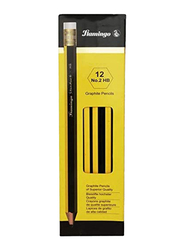 Flamingo 12-Piece No. 20 HB Jumbo Pencils, Yellow/Black