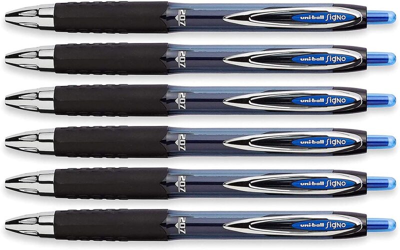

Uniball 6-Piece Signo Gel 207 Rollerball Pen Set, 0.7mm, Blue
