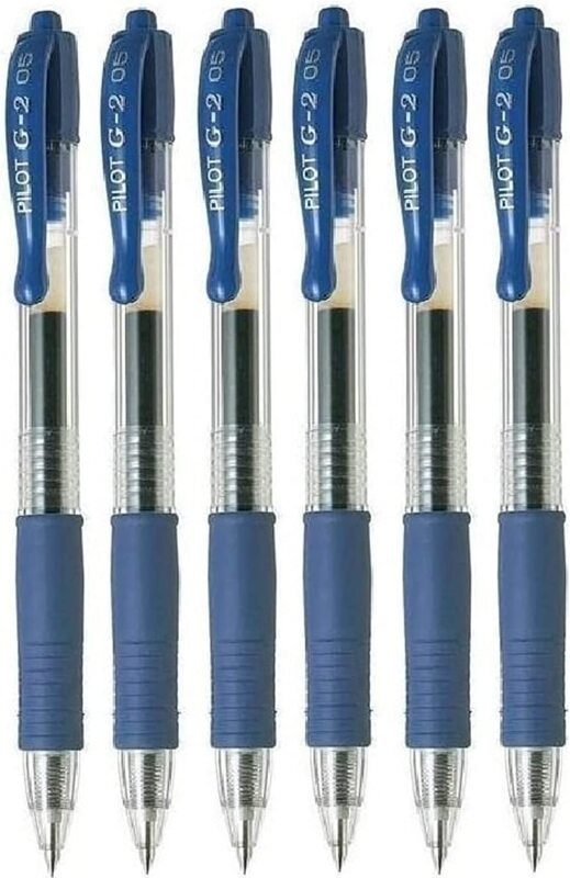 

Pilot 6-Piece G2 Retractable Rollerball Pen Set, 0.3mm, Blue