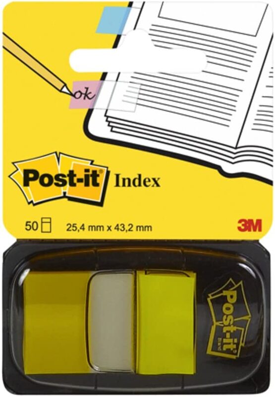

Post-it 3M Flags Sticky Notes, 50 Flags, 2.54 x 4.32cm, 680-5, Yellow