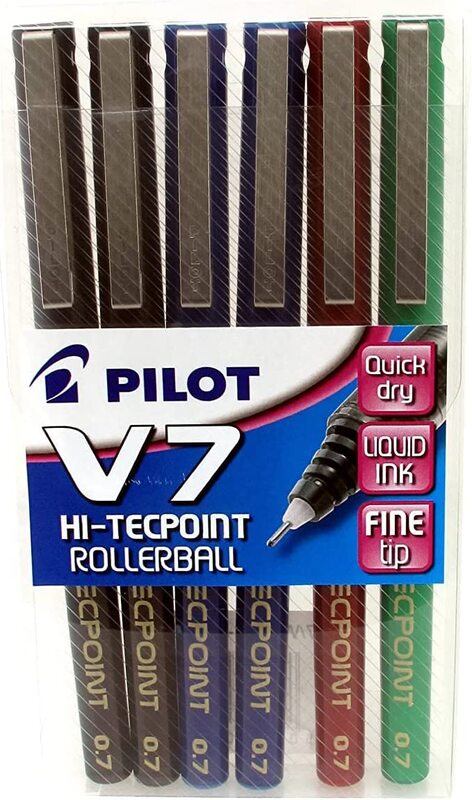 

Pilot 6-Piece V7 Hi-Tecpoint Rollerball Pen, 0.7mm, Multicolour