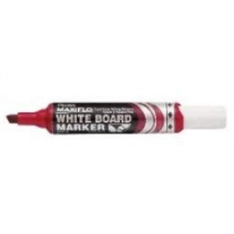 

Quick Office Pentel Maxiflo Whiteboard Marker Chisel Tip, MWL6, Red