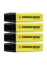 Stabilo 4 Piece Boss Highlighter Set, SST-70-4-24, Yellow