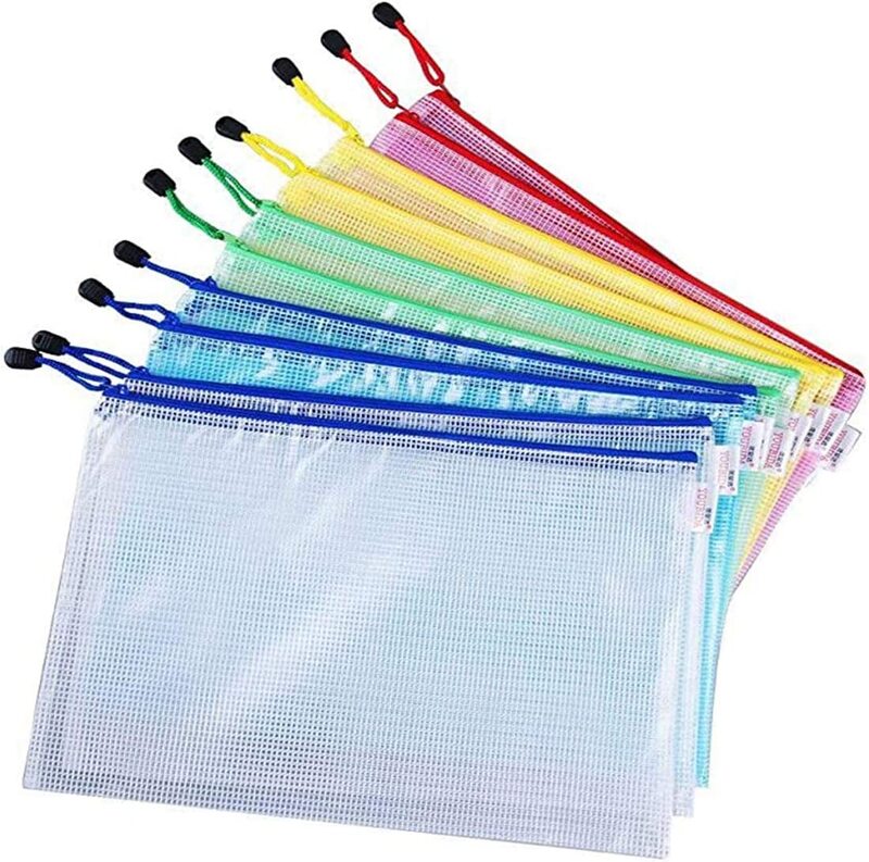 

Starthi A4 Plastic Wallets with Zipper, 10 Piece, Multicolour