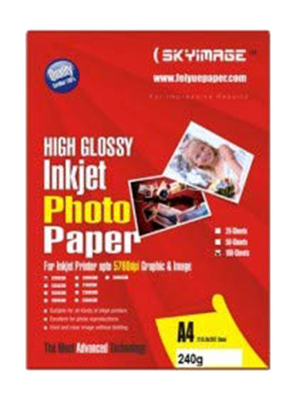 

Quick Office Tulip Inkjet Photo Glossy Paper, 240 GSM, 50 Sheets, Red