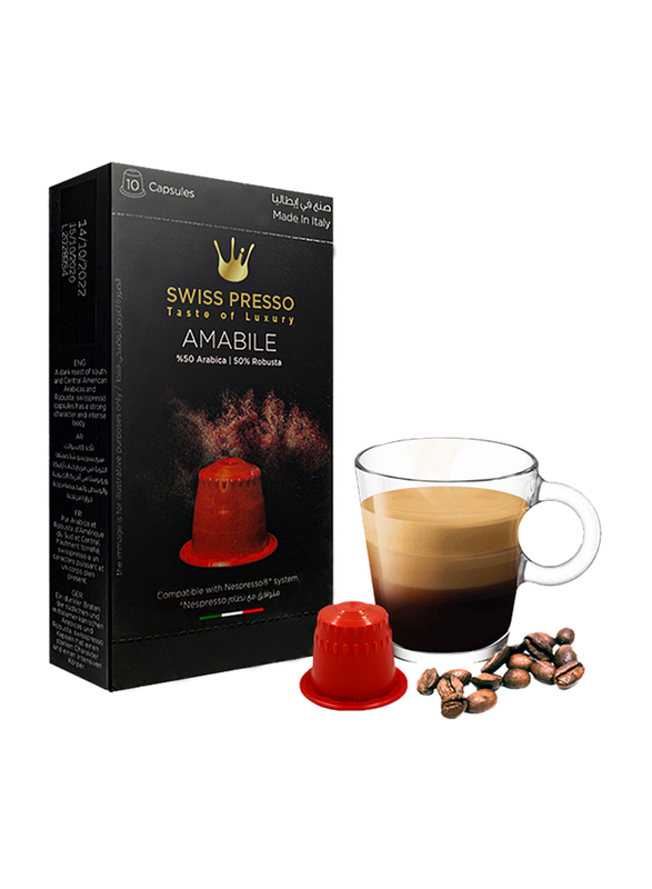 

Swiss Presso Amabile Nespresso Compatible Coffee, 10 Capsules