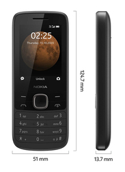 Nokia 225 128MB Black, 64MB RAM, 4G, Dual Sim Normal Mobile Phone