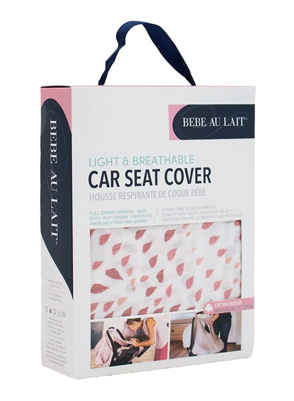 Bebe Au Lait Muslin Light & Breathable Car Seat Cover, CCBMRQ, Rose Quartz Pink