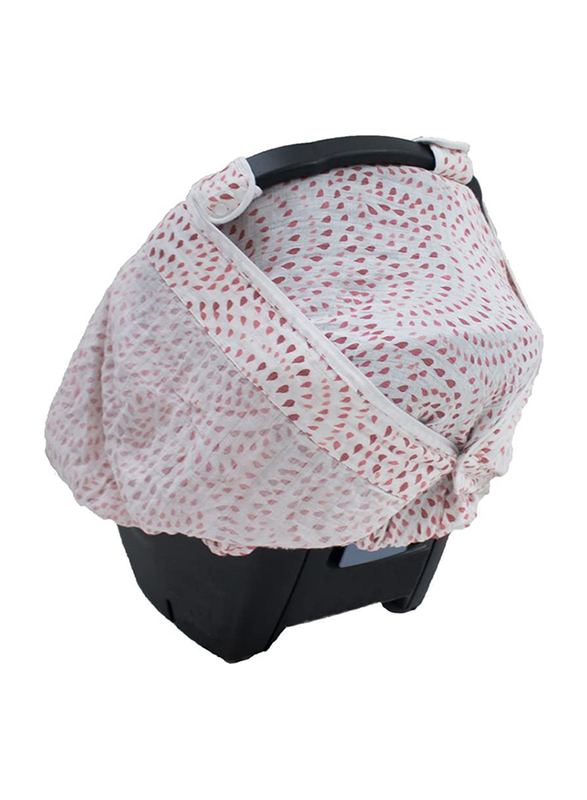 Bebe Au Lait Muslin Light & Breathable Car Seat Cover, CCBMRQ, Rose Quartz Pink