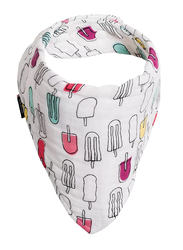 Bebe Au Lait Oh So Soft Popsicles Bamboo Blend Muslin Baby Bandana Bib, BBBBOP, White/Pink/Yellow