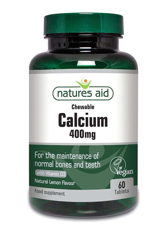Natures Aid Calcium Chewable Food Supplement, 400mg, 60 Tablets