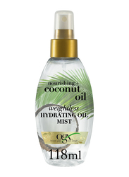 Ogx Nourishing+ Coconut Weightless Hydrating Hair Oil Mist Spray for Dull/Dry Hair, 118ml