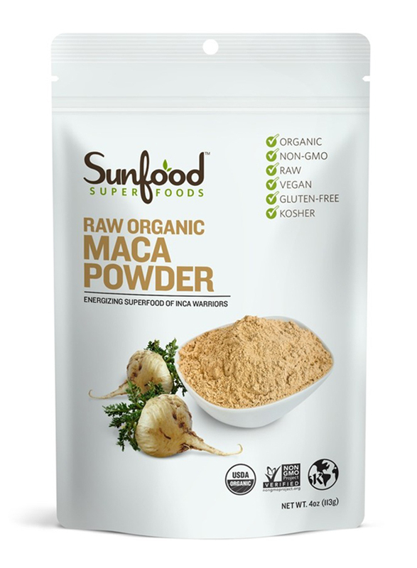 Sunfood Superfoods Raw Organic Maca Powder Herbal Supplement, 113gm