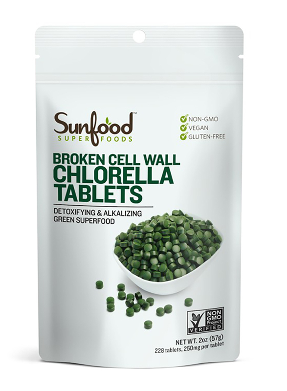 Sunfood Superfoods Chlorella Tablets, 228 Tablets