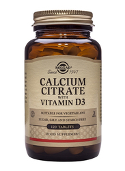 Solgar Calcium Citrate with Vitamin D3 Food Supplement, 120 Tablets