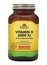 Sunshine Nutrition Vitamin D Dietary Supplement, 5000iu, 100 Tablets