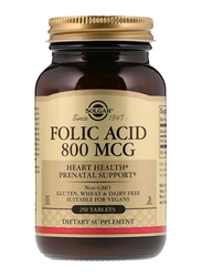 Solgar Folic Acid Dietary Supplement, 800mcg, 250 Tablets