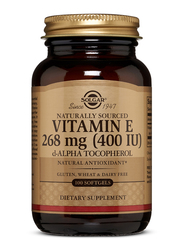 Solgar Vitamin E d-Alpha Tocopherol Dietary Supplement, 268mg (400iu), 100 Softgels