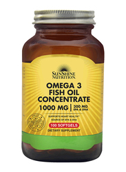 Sunshine Nutrition Omega 3 Fish Oil Concentrate Dietary Supplement, 1000mg, 100 Softgels