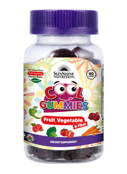Sunshine Nutrition Fruit, Vegetable & Fiber Cool Gummies Dietary Supplement, 90 Gummies