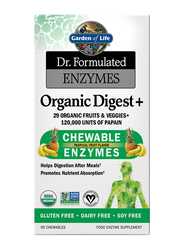 Garden of Life Dr. Formulated Enzymes Organic Digest+ Tropical Fruit, 90 Chewable