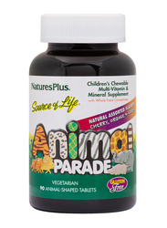 Natures Plus Animal Parade Children's Chewable Multi-Vitamin & Mineral Supplement, Assorted Flavors, 90 Tablets