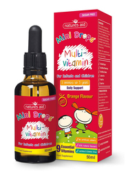 Natures Aid Mini Drops Multi-Vitamin Food Supplement, Orange Flavor, 50ml