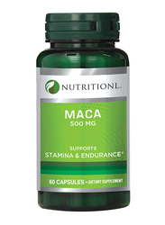 Nutritionl Stamina & Endurance Maca Dietary Supplement, 500mg, 60 Capsules